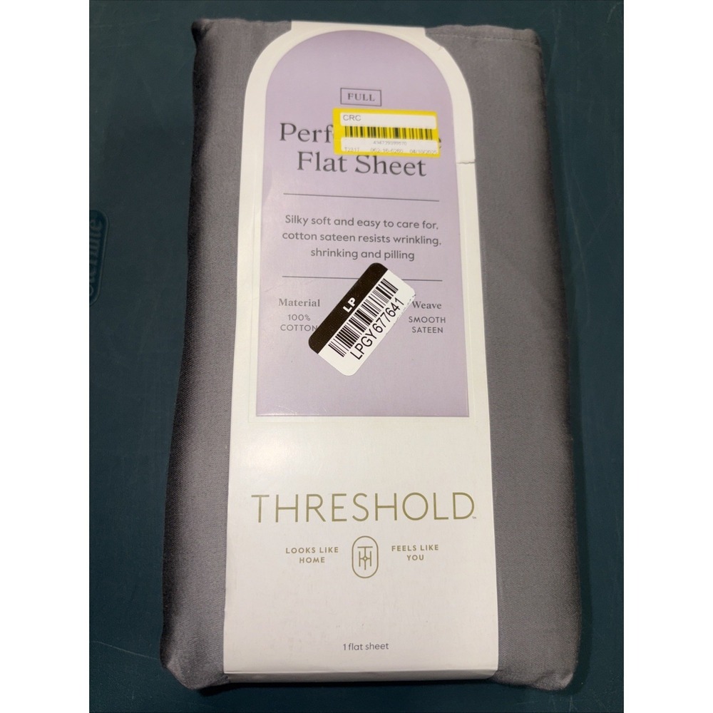 Full 400 Thread Count Performance Flat‎ Sheet Dark Gray - Threshold: Cotton